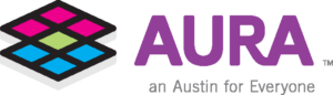 AURA logo with "An Austin for Everyone" at the bottom